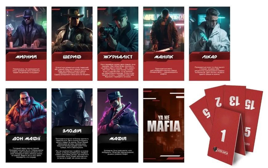 Настольная игра Я не мафия (YA NE MAFIA) укр. 9213 фото
